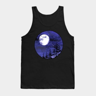 Nigth sky and moon in forest Tank Top